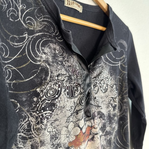 Blue Canyon Embellished Tee Womens Small Dark Fairy Whimsigoth Feminine Paris - Picture 4 of 8